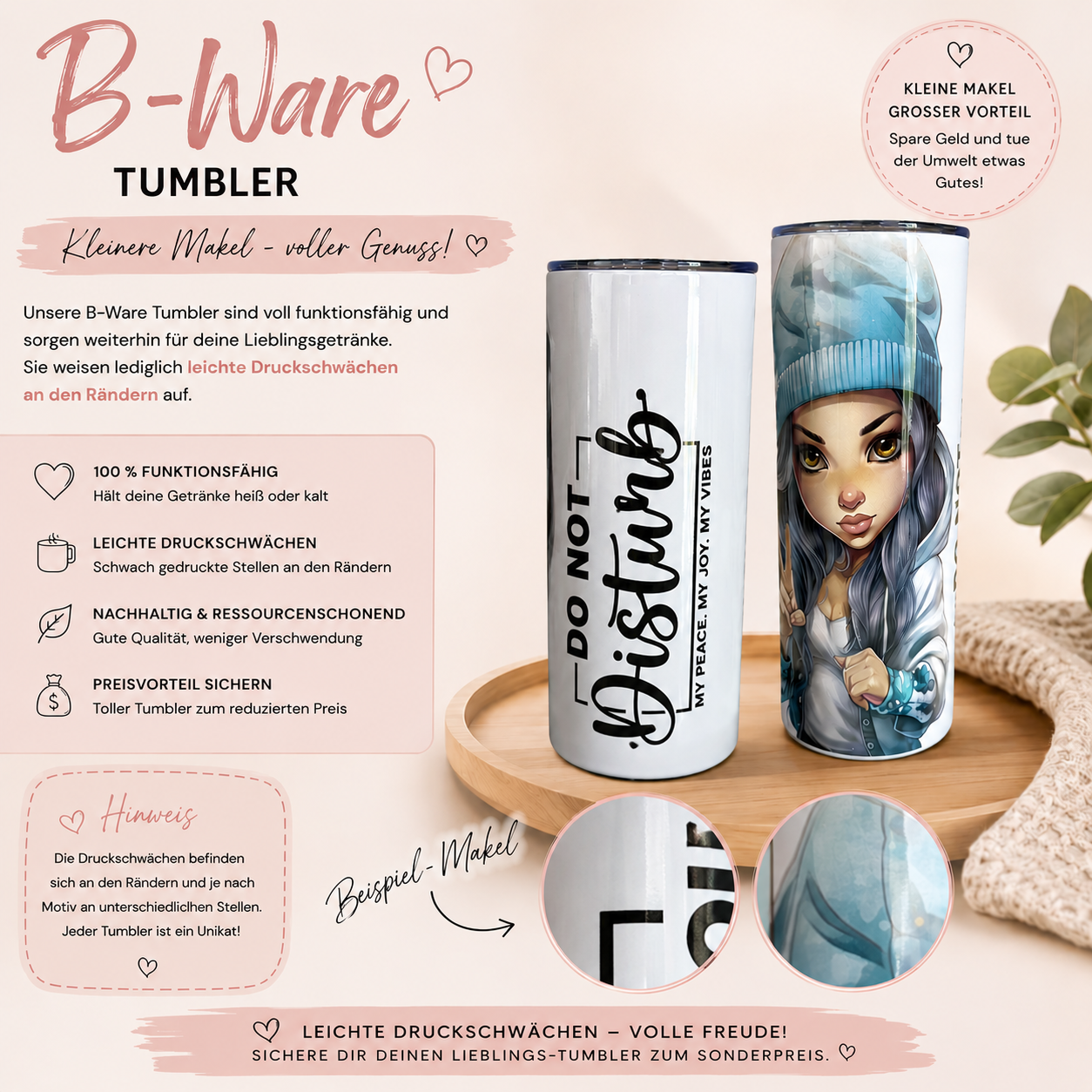 B-Ware Tumbler 20oZ "Mädchen"