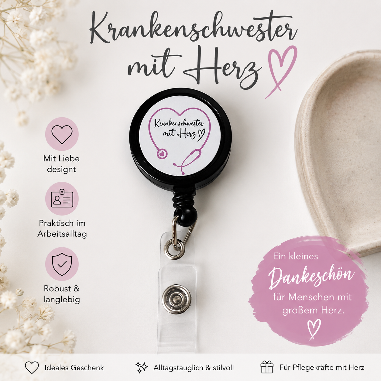 Schlüsselkarten Anhänger ausziehbar "Krankenschwester"