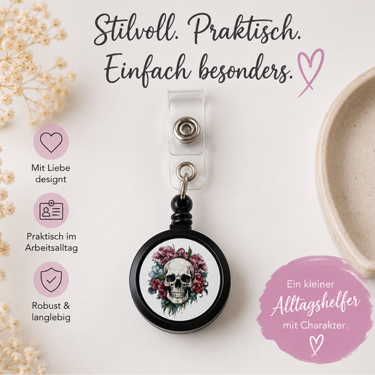 Schlüsselkarten Anhänger ausziehbar "Skully"