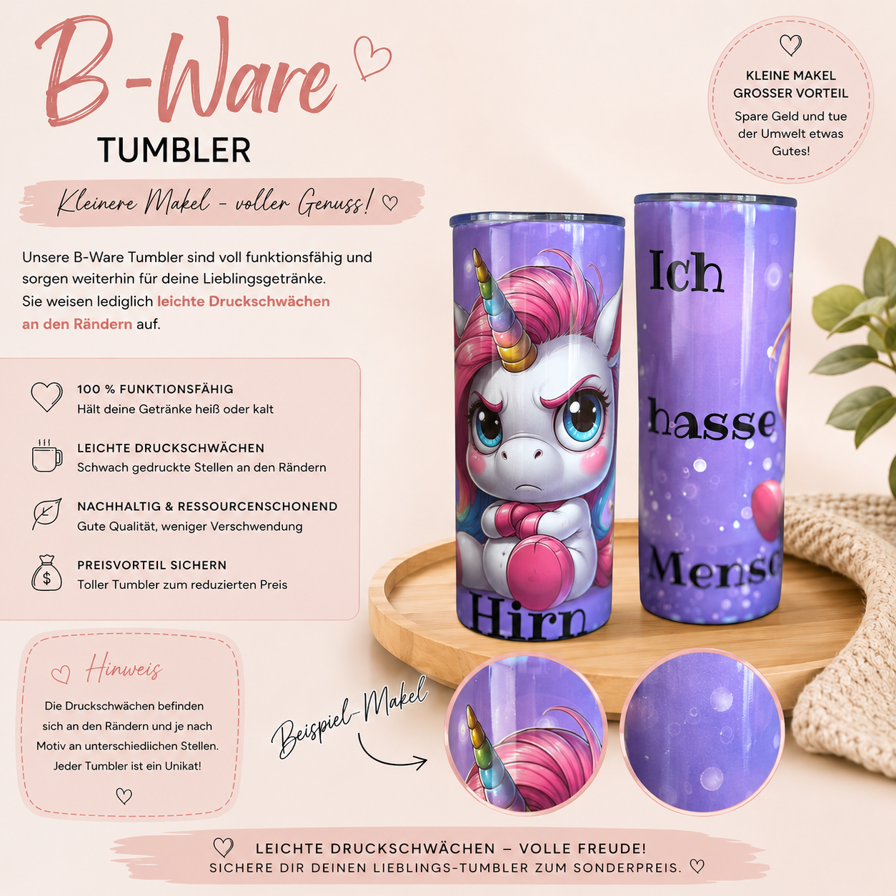 B-Ware Tumbler 20oZ "Einhorn"